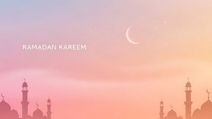 Ramadan Kareem a mosque in the background