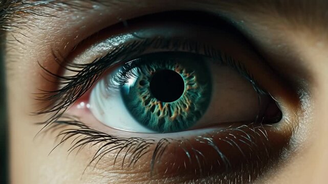 A detailed view of an eye showcasing the complexity of its structure