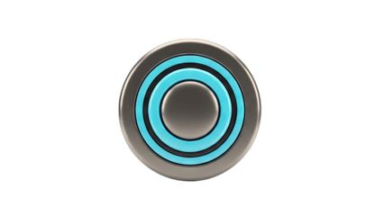 Abstract Button with Blue Ring on White Background