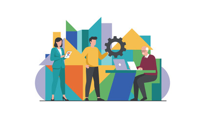 Team collaboration analyzing data and optimizing processes for business success