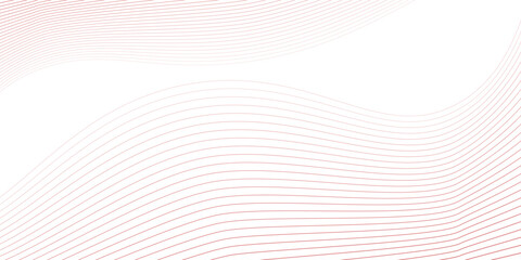 Naklejka premium Abstract red stripes flow line on the white background. Wavy digital technology line concept. Simpe design.