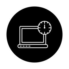 Clock with laptop