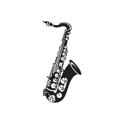 Naklejka premium Saxophone Music Instrument Graphic Illustration Isolated on White Background