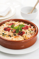 Baked rice with sausages, Lamego style, Portugal