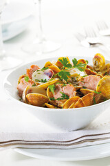 Clams with sausages and vinho verde, Portugal