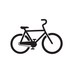 Fototapeta premium Bicycle Icon Black Silhouette Isolated on White Background