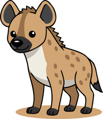Cute Spotted Hyena - Animal Character Illustration Isolated on Transparent Background