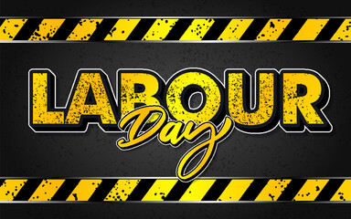 labor day construction grunge texture warning style editable text effect font style template