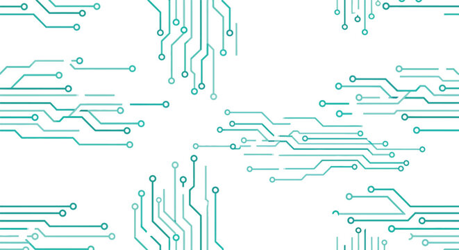 Abstract digital technology background with futuristic circuit board pattern and connecting points