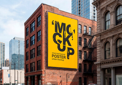 Large Building Poster Mockup