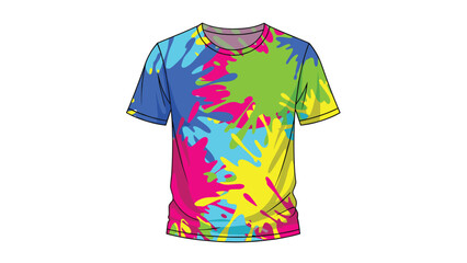 Vibrant multicolored tie dye t shirt design on