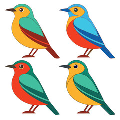 Obraz premium vector set of birds