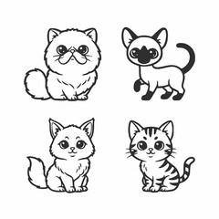 Animal Mascot Logo Design, Kitten Kawaii Sticker, Apparel & Kids Decal Art