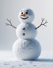 Snowman on white background. Christmas and New Year holidays concept.