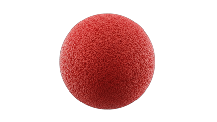 Red Textured Sphere Isolated on White Background