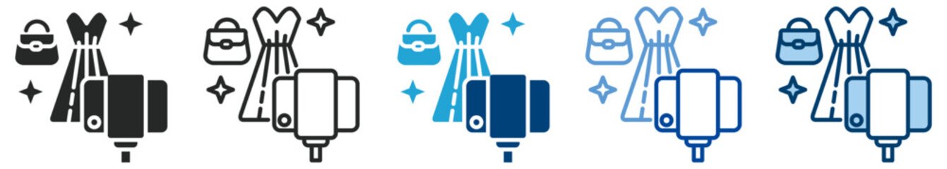 Fashion blogger icon set multi style icon set collection vector illustration