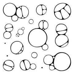 Vector collection set of water bubble silhouettes.