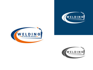 Welding logo design vector template, welding company logo design vector