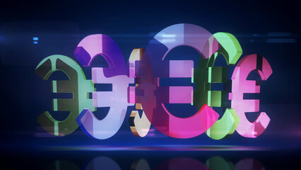 Euro EUR currency symbol 3d illustration © Skórzewiak