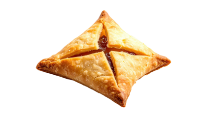 Golden Puff Pastry Turnover With Fruit Filling Isolated On Transparent  Background Delicious Baked Treat For Dessert And Snack Concepts