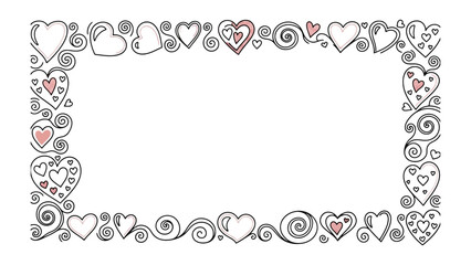 Whimsical Heart Frame: A charming, hand-drawn frame, crafted from a playful arrangement of hearts, offers a perfect space for a heartfelt message or design. 