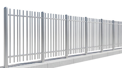 Fototapeta premium Metal fence installed on concrete base