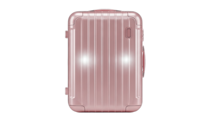 Rose Gold Suitcase Isolated on White Background