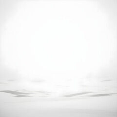 Vast snowy landscape stretches towards a bright horizon under a soft, overcast winter sky. isolated on white background