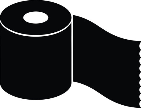 Toilet Paper Roll Silhouette Vector Icon