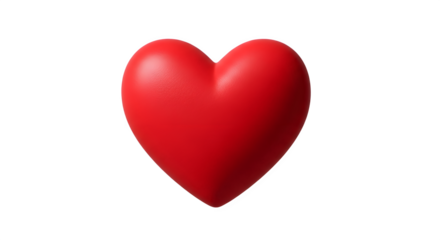 A classic three dimensional red heart symbol of love.