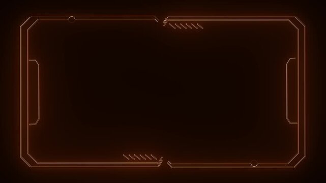 Universal technology line and frame video overlay futuristic HUD head up display interface template with basic geometry line element.