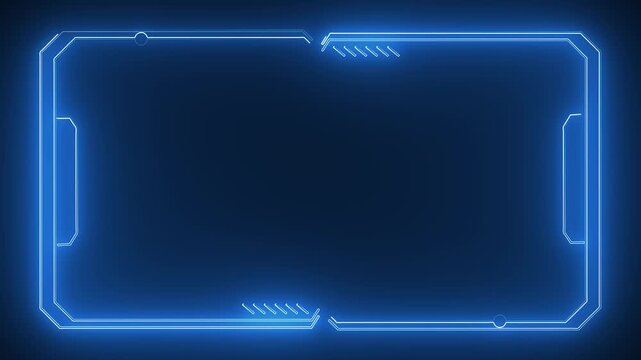 Universal technology line and frame video overlay futuristic HUD head up display interface template with basic geometry line element.