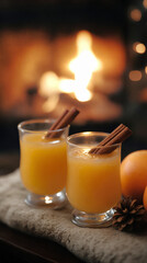 Christmas punch with cinnamon -generative ai