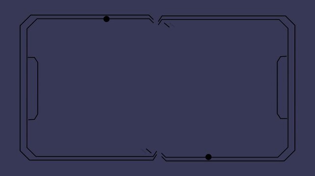 Universal Technology Line and frame Video overlay Futuristic HUD Head up display interface template with basic geometry line element. Video template 