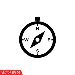 Essential navigation tool icon showing clear direction finding with north south east west indicators for exploration and travel planning