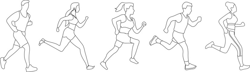 illustrations of people jumping for editable vector projects