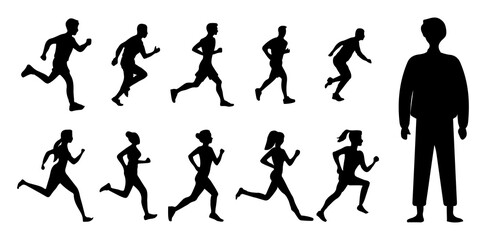 vector silhouettes of sports people