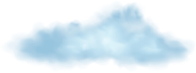 Realistic Cloud, Smoke or Fog. Fluffy Cloudscape. Color Overlay Transparent Cloud.