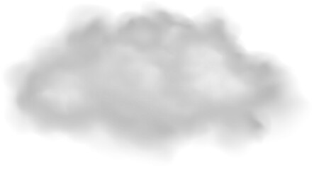 Realistic Cloud, Smoke or Fog. Fluffy Cloudscape. Color Overlay Transparent Cloud.