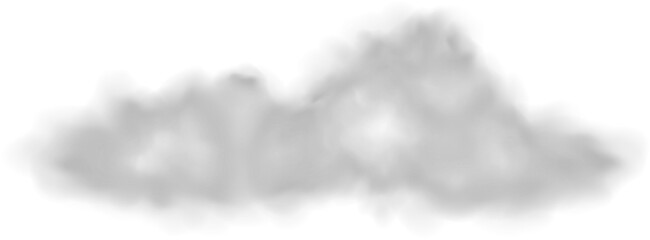 Realistic Cloud, Smoke or Fog. Fluffy Cloudscape. Color Overlay Transparent Cloud.