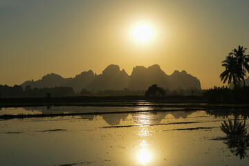 sunset over the mountain