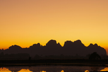 sunset over the mountain