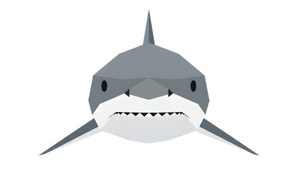 Geometric shark illustration: A striking, geometric illustration of a shark. The sleek design and the minimalist style captures the essence of this marine predator.