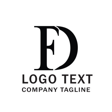 fd or fd letter logo design