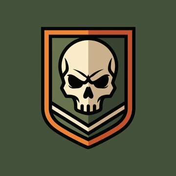 Stylized skull emblem for tactical team insignia or military themed illustrations design