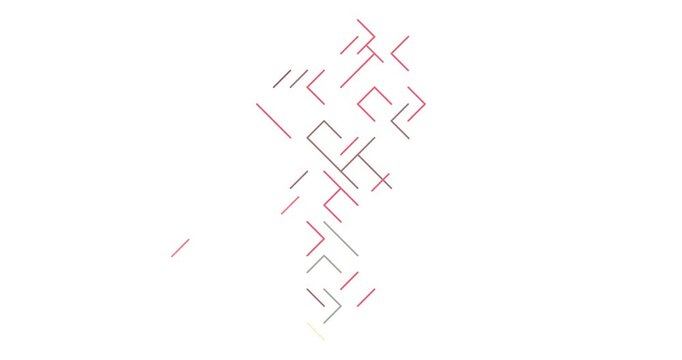 Abstract Sliding Stripes Reveal Benin Silhouette