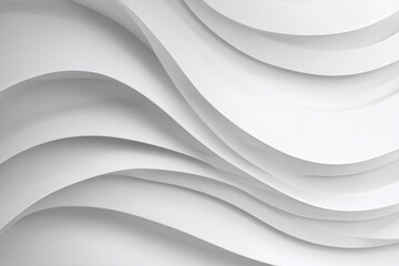 elegant white abstract background with flowing wavy curves and subtle shadows