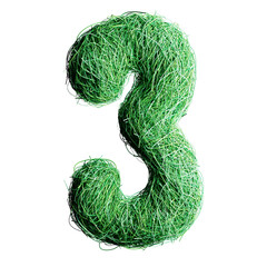 Eco Letter E Made of Green Grass Texture