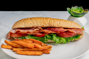 blt sub sandwich with sweet potato fries