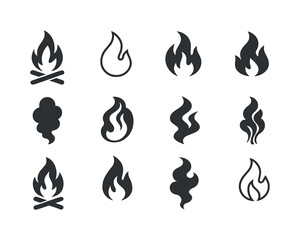 Obraz premium Flames and Smoke Logos. flames and smoke. Icon set. Set Logo of